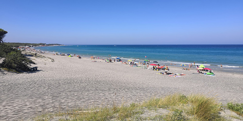 Spiaggia sabbiosa con al ridosso le dune, "Spiaggia degli Alimini", Laghi Alimini, Otranto.