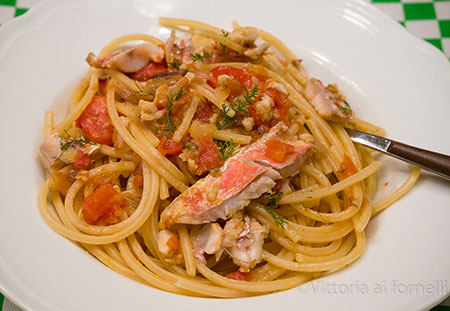 "Linguine con le Triglie" piatto tipico della cucina salentine.