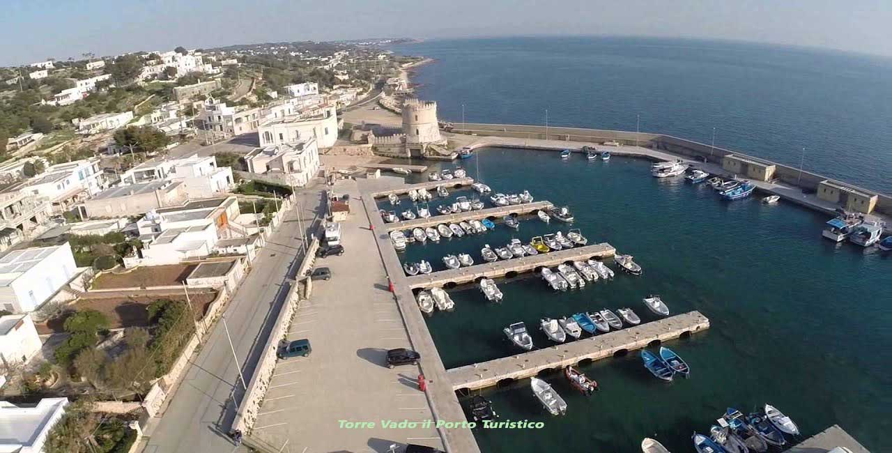 Vista dall'alto del porto di "Torre Vado", Morciano di Leuca, Lecce.